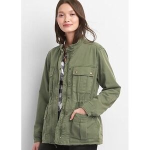 Gap Army Green The Utility Jacket Medium Cotton Stretch Cargo‎ Military Fall EUC